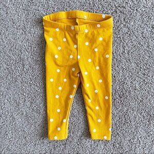 COPY - NWOT Cat & Jack baby 12 month yellow leggings w white polka dots extra s…